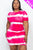 Plus Size Stripe Tie-dye Printed Midi Dress