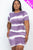 Plus Size Stripe Tie-dye Printed Midi Dress