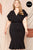 Pleated Dropped Shoudler Plus Midi Dress