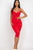 Cross Wrap Ruched Midi Dress