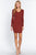 Long Slv V-neck Mini Rib Dress