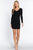 Long Slv V-neck Mini Rib Dress