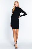 Turtle Neck Sewater Mini Dress