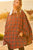 Mock Neck With Zipper Contrast Inside Front Pocket Plaid Poncho