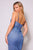 Glitter Spaghetti Strap Side Ruched Glitter Midi Dress