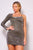 Glitter Asymmetrical Sleeve Party Mini Dress