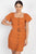 Button-front Butterfly Sleeve Dress