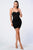 Luxe Glitter Front Mesh Ribbed Cami Mini Dress