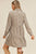 Corduroy Printed Button Down Front Collar Long Sleeve Dress