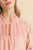 Jacquard Raglan Smocked Tie Neck Yoke Dress