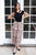 Peach & Grey Lace Layered Ruffled Midi Skirt