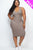 Plus Ribbed Back Slit Bodycon Dress
