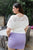 Plus Ivory Lace Detail Short Sleeve Top