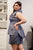 Plus Glitter Collared Peplum Mini Dress
