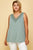 Plus Solid French Terry Slub Sleeveless Tank With Lace Neckline