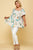 Plus Size Floral Check Printed Rayon Challis Square Neck Fashion Top