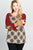 Argyle Printed Waffle Knit Sweater Top