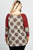 Argyle Printed Waffle Knit Sweater Top