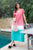 Brick Multi Color Cotton Tie-dye V-neck Maxi Dress