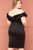 Ruffle Off The Shoulder Plus Size Midi Dress