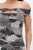 Printed Mesh Off Shoulder Dress