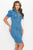 Puff Sleeve Bodycon Denim Dress