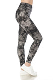 Yoga Style Banded Lined Multi Printed Knit Legging With High Waist