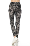 Yoga Style Banded Lined Multi Printed Knit Legging With High Waist