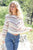 Stripe Knit Cotton Blend Long Sleeve Top