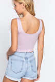 Scoop Neck 2 Ply Crop Tank Top