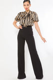 Stripe Print Top Fashion Jumpsuit