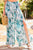 Back Elastic Waist Band Side Pockets Pleat Side Open Slit Tropical Print Pants