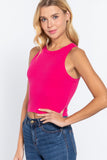 Halter Neck Rib Crop Tank Top