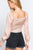 Long Sleeve Sweetheart Neck Front Ribbon Tie Detail Woven Top