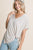 Solid V Neck Casual And Basic Top With Short Dolman Sleeves And Side Slit Hem