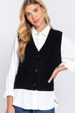 V-neck Cable Sweater Vest Cardigan