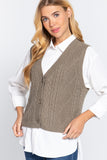 V-neck Cable Sweater Vest Cardigan