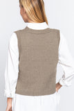 V-neck Cable Sweater Vest Cardigan