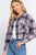 Long Slv Plaid Jacquard Crop Shirt