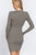 Long Slv V-neck Sweater Rib Mini Dress