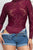 Embroidered Mock Neck Keyhole Bodysuit