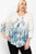 Print Top Featuring A Round Neckline And 3/4 Bell Sleeves