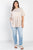 Plus Ribbed Trim Detail Short Sleeve Flare Hem Top