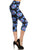 Multi-color Print, Cropped Capri Leggings In A Fitted Style With A Banded High Waist