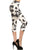 Multi-color Print, Cropped Capri Leggings In A Fitted Style With A Banded High Waist