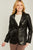 Pu Woven Solid Blazer