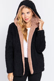 Hoodie Faux Fur Reversible Jacket