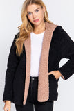 Hoodie Faux Fur Reversible Jacket