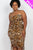 Leopard Print Ruched Drawstring Tube Dress