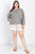 Plus Olive Textured Button Detail Long Sleeve Top